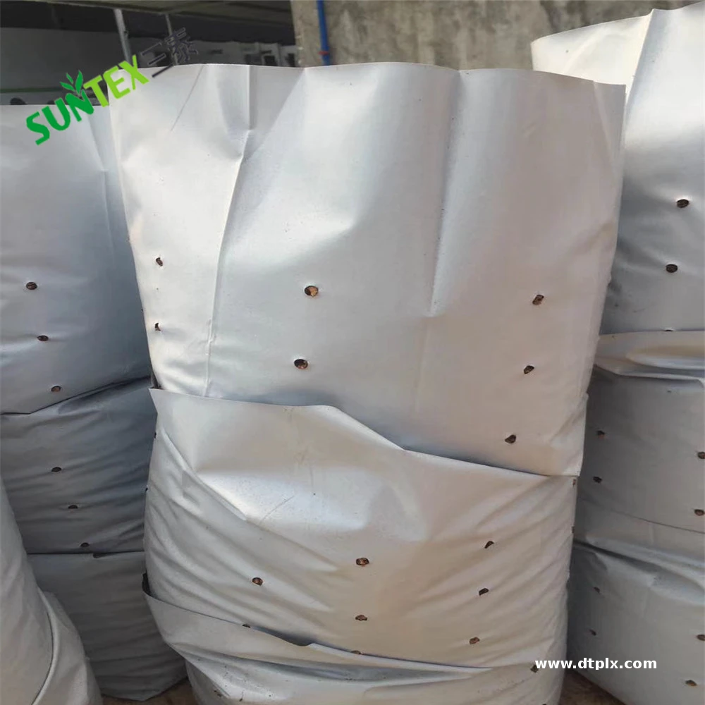 150 Micron PE Plastic Black&White Greenhouse Grow Bags, 5 Gallon Polypropylene Plant Nursery Grow Bag