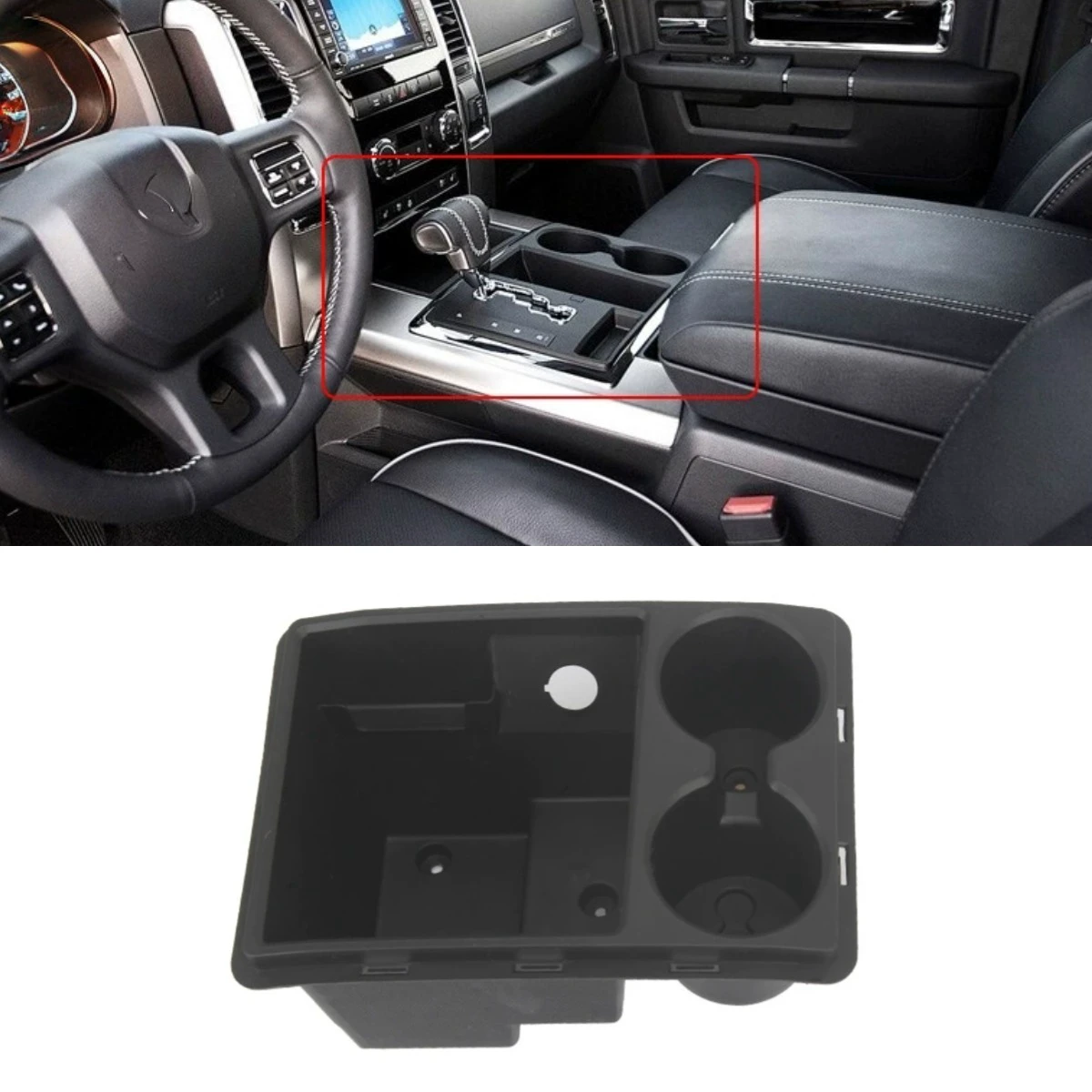 Car Storage Rack Front Center Console Holder Rear Cup Holder For Dodge RAM 2010-2018 Body Kit Car Accessories