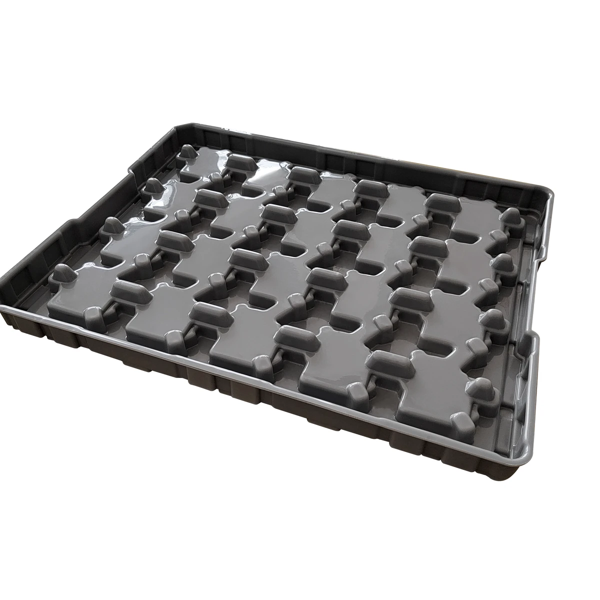 Customized   Plastic Black Esd Anti-corrosion Hdpe Plastic Vacuum Forming Tray  ESD Blister Tray for for Car Parts