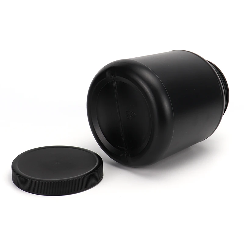 2L 3L 3.5L 4L 5L  HDPE Black Albumen Powder Plastic Powdered Milk Vitamin Screw Cap Medication Vials Capsule Pill Bottle