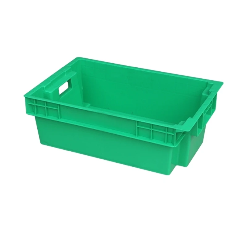 China Manufacture Solid / Vented Fish / Seafood / Crab Bulk Plastic Crates With Dolly