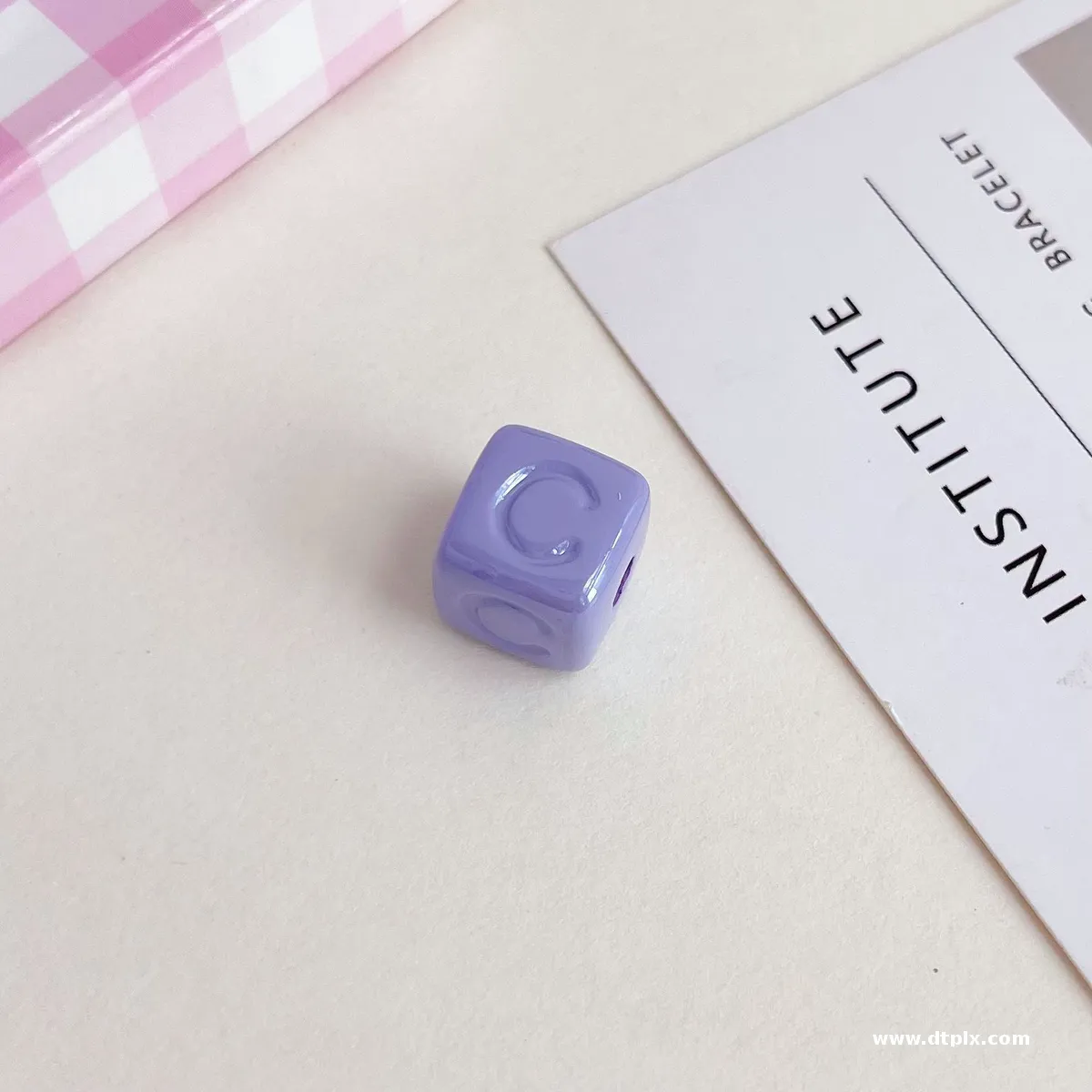 Acrylic Cream Candy Color Large Hole Square Letter Beads Loose Beads DIY Accessories