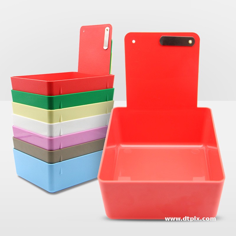 Dental Lab Working Pan Case Plaster Model Turnover Box Plastic Delivery Tray With Clip Holder