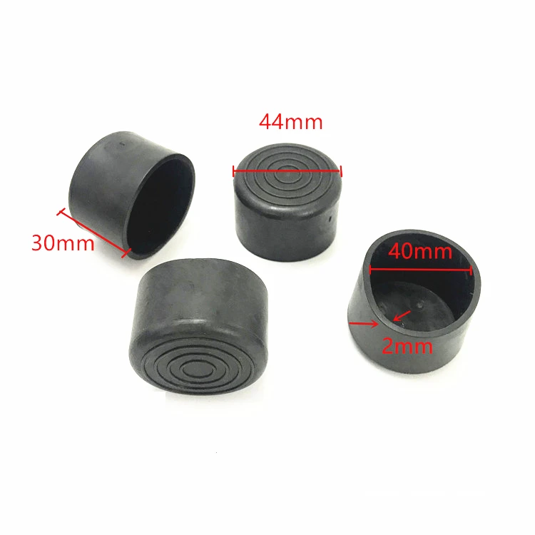 All Size Tube Sleeve Plastic Tube Plug Rubber End Caps for Tubing Furniture Adjustable Threaded Foot LONGZHONG PVC CAP Black