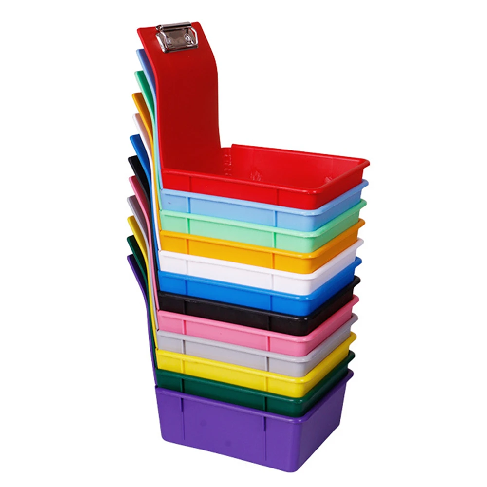 Different Colors Dental Lab Work Plate with Clip Turnover Box Dental Mold Box /Dental Plastic Conveyor Box