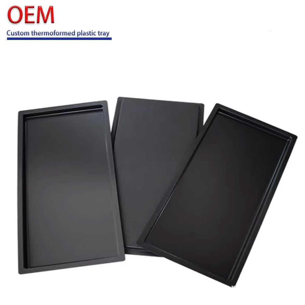 Manufacturer Customized ABS PVC PP Thermoforming Black Tray Vacuum Forming 1-12mm Thickness Plastic Food Tray