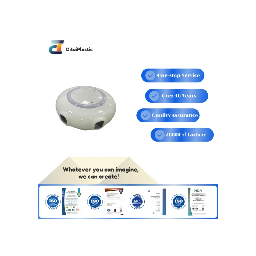 Custom White Plastic Component for Industrial Equipment Enclosure with Circular Design and Functional Cutouts  Vacuum Formed