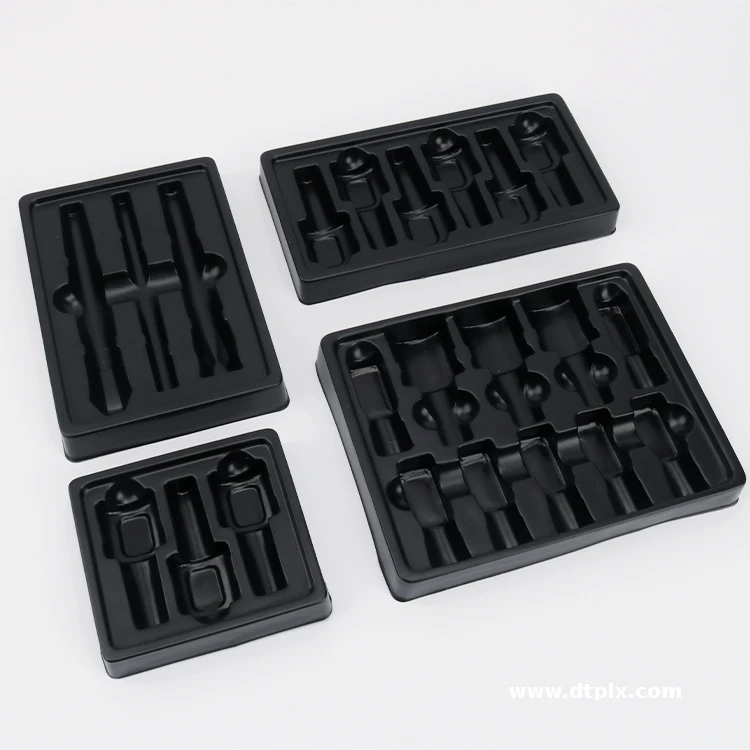 Customized Cosmetic Blister Trays Black Plastic Blister Card Packaging Factory
