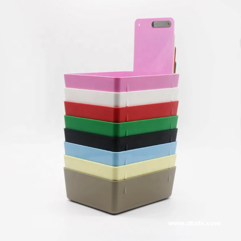 Dental Lab Working Pan Assorted Colors Case Organizer Tray with Clip Holder