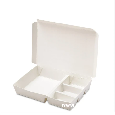 Customized Various Size Disposable Compostable Paper Food Container White or Brown Color Paper Cardboard Lunch Box