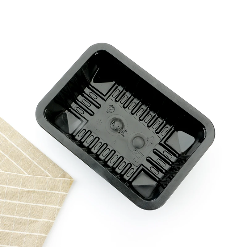 Durable  Stackable Easy High Quality Disposable Black PP Plastic MAP Tray for Package Meat Seafood Poultry