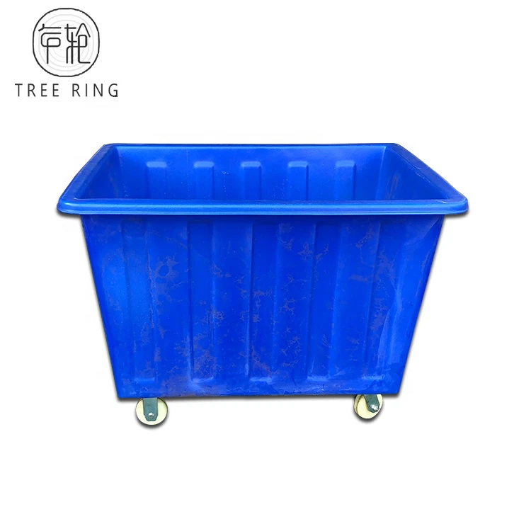 Large Durable Roto Moulded Wet and Dry Moist Linen Laundry Tub Trolley 300L for Soiled Linen Collection Inindustries