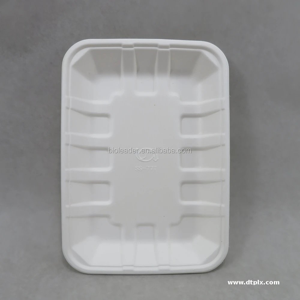 100% Biodegradable Disposable Rectangle Sugarcane Bagasse Food Tray Stylish Ins Design Tray for Restaurant Wedding and Party