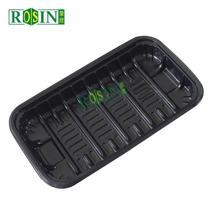 Recyclable Customized Pp Food Grade Plastic Tray Fruit Salad Supermarket Meat Dish Delivery Container