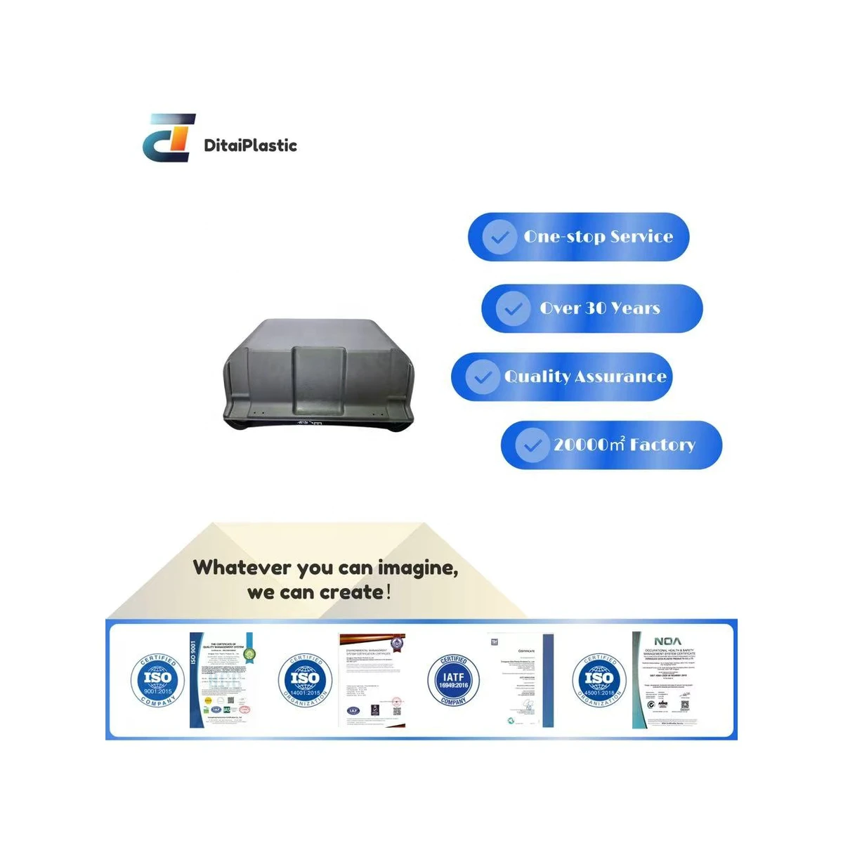 Custom Black Plastic Vacuum Formed Component for Industrial Equipment Cover Part with Reinforced Structure Design