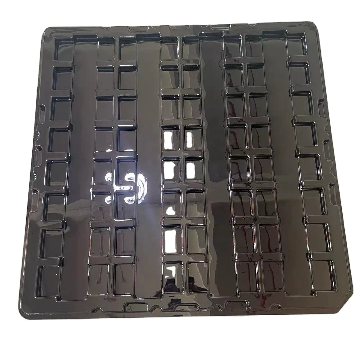 Shiny Black OEM Design Vacuum Forming Plastic Products Tray for Serving & Storage