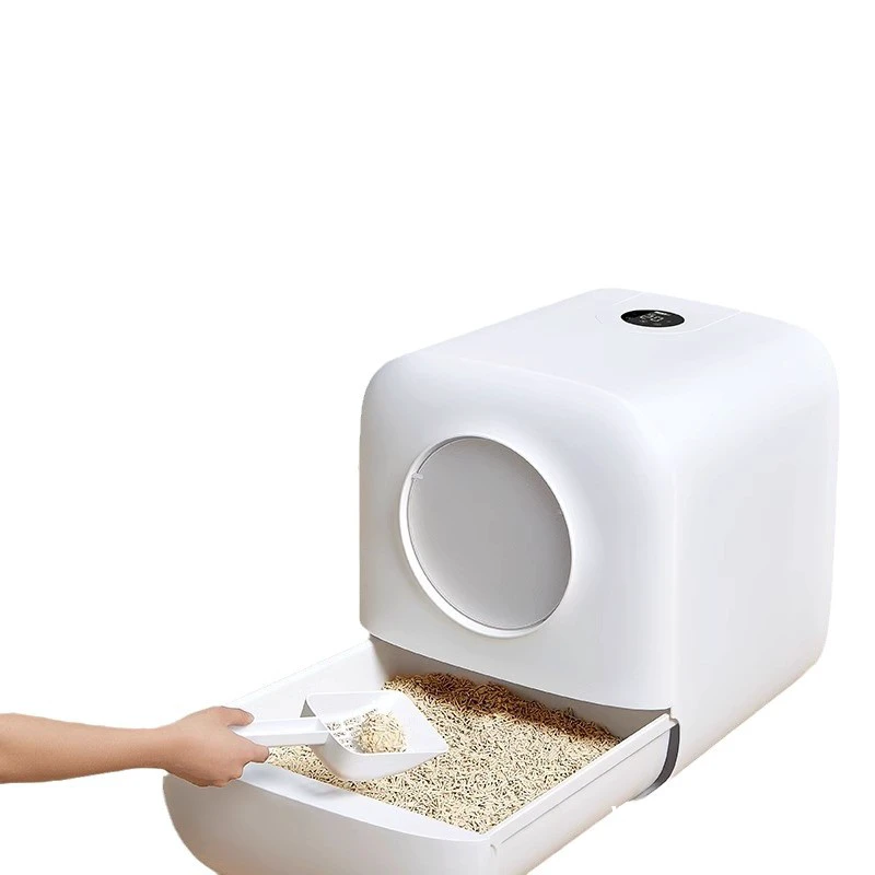 Fully Enclosed Anti-Splash Automatic Cat Litter Box with Fresh Air Electric Intelligent Deodorant PP Material Toilet Accessory