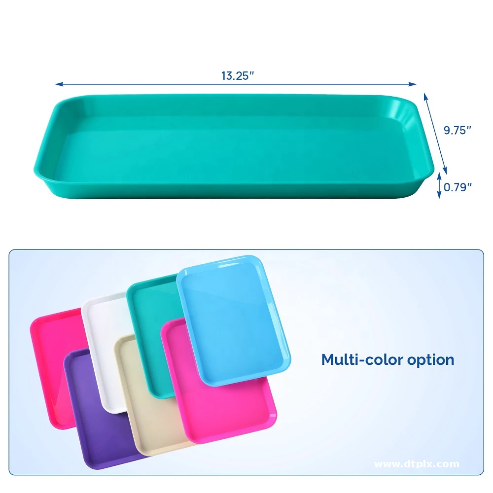 Universal Multi-color Option Dental Instruments Trays Non-slip Flat Trays