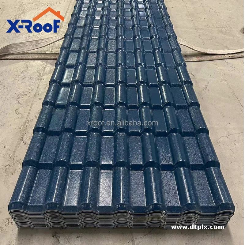 Brick Red Royal 1050 Heat Resistant PVC Roof Tiles Ceiling Panel ASA Synthetic Resin Tiles for Villa Hotel & House Application