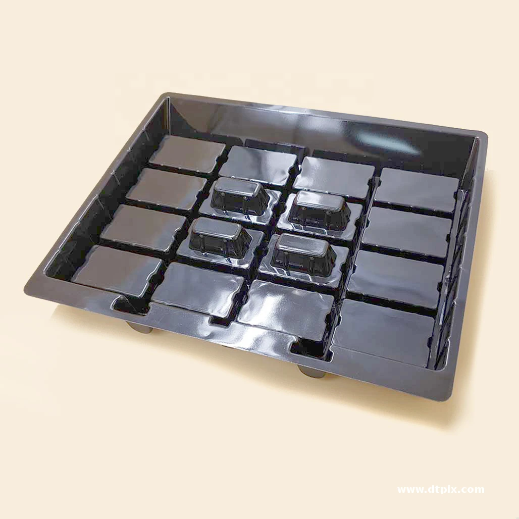 Black Trapped Blister Custom Turnover Tray Plastics Wholesale Turnover Tray Plastics Shenzhen Manufacturer