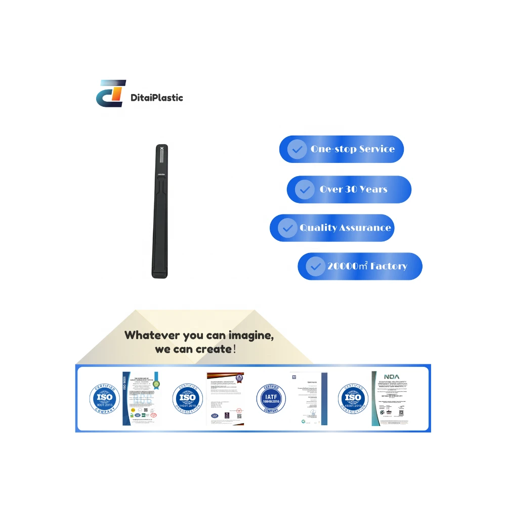 Custom Black Plastic Vacuum Formed Component for Long Shaped Sports Equipment Case with Branded Design