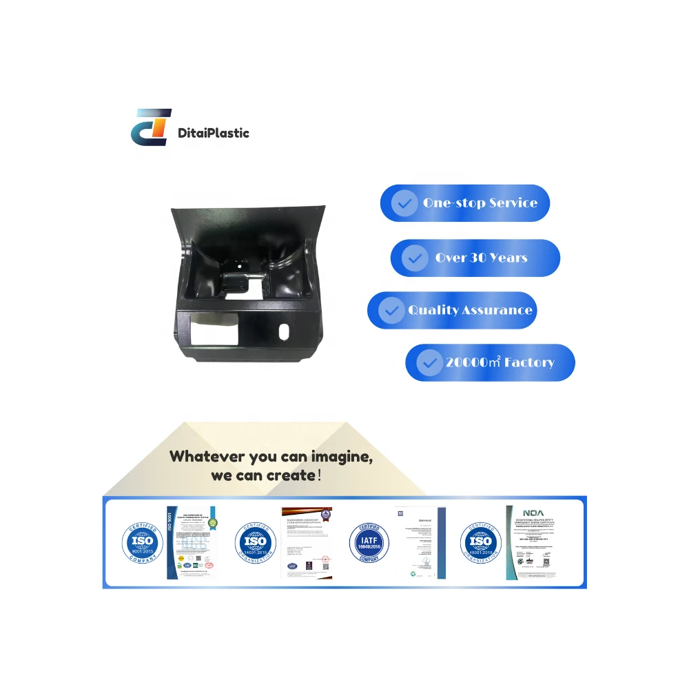 Custom Black Plastic Vacuum Formed Component for Industrial Storage Unit with Multi Cutout Design