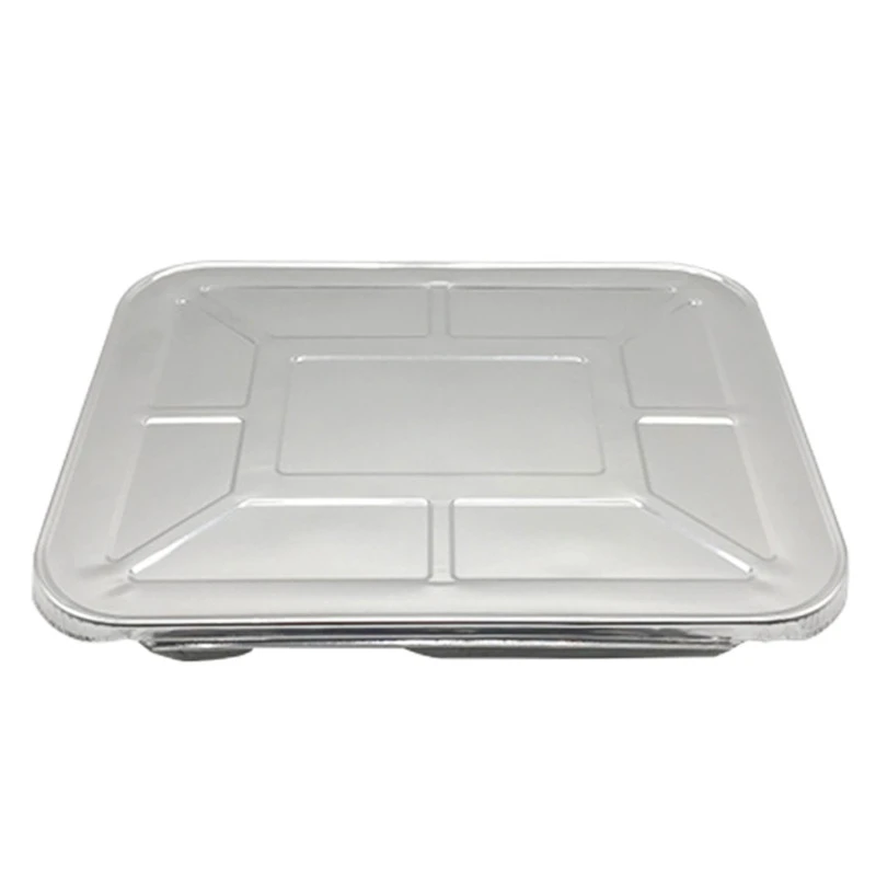 Wholesale Silver Bakeware Pie Pan Aluminum Foil Square Aluminum Foil Container Disposable Takeaway Packaging