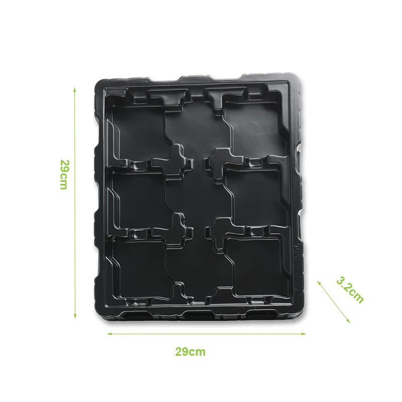 Customized Shape Ps Black Esd Plastic Anti-Static Blister Tray Packing for Cosmetic